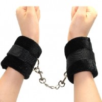 Hand Cuffs Plush Handcuffs Black